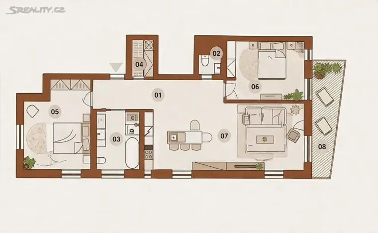 Pronájem bytu 3+kk, Praha - Smíchov, U Dívčích hradů, 123 m2