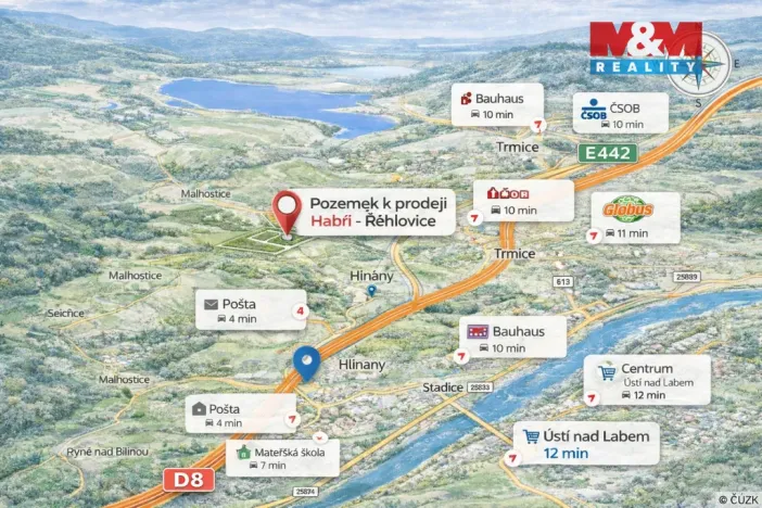 Prodej pozemku pro bydlení, Řehlovice - Habří, 1032 m2