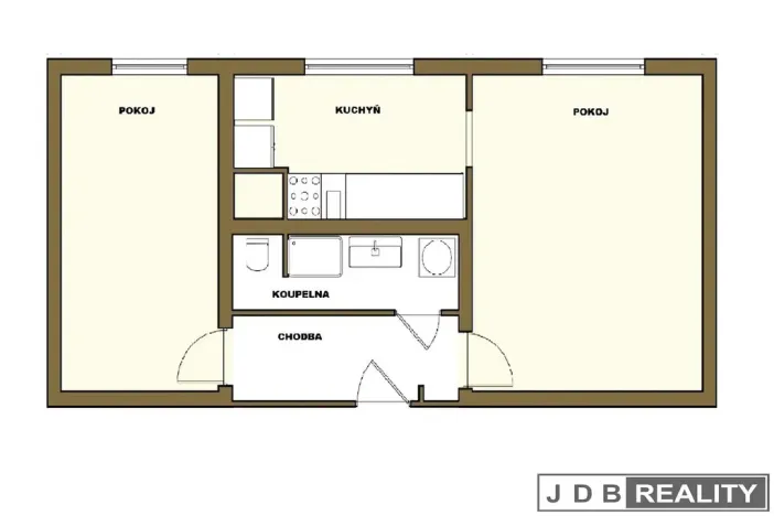 Pronájem bytu 2+1, Štětí, Školní, 54 m2
