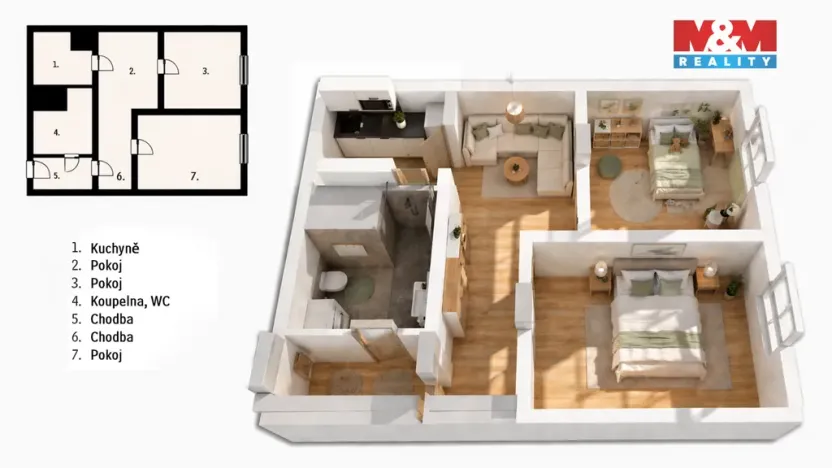 Prodej bytu 3+kk, Praha - Chodov, Nechvílova, 45 m2