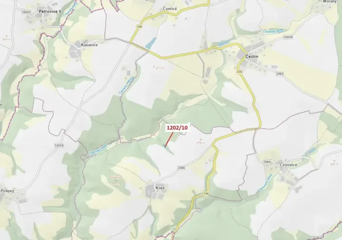 Dražba lesa, Čestín, 557 m2