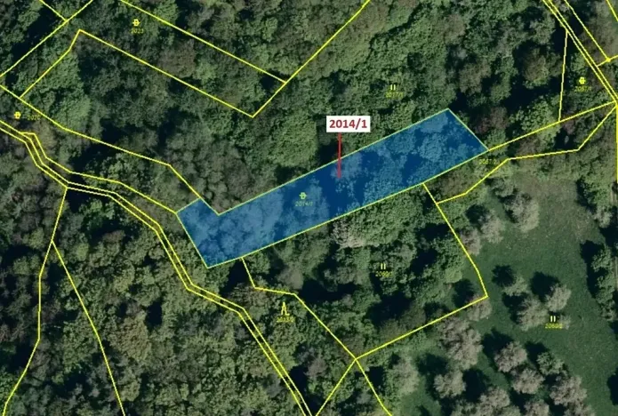 Dražba pozemku, Slopné, 1786 m2