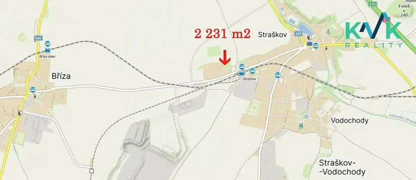 Prodej lesa, Straškov-Vodochody, 2231 m2