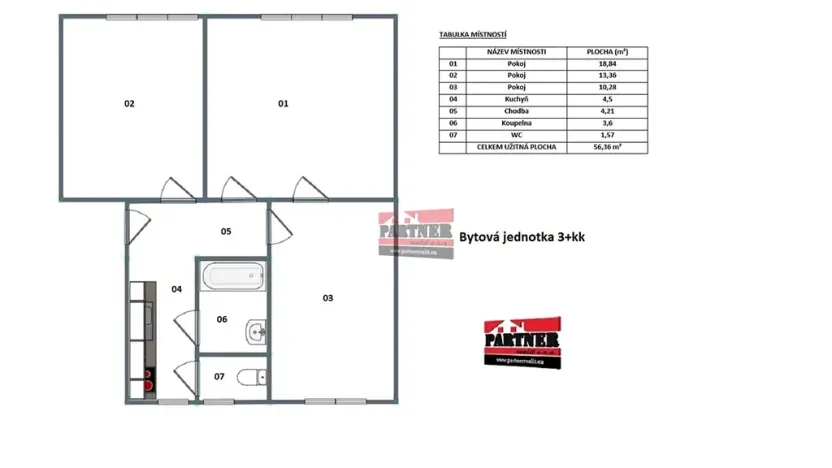 Prodej bytu 3+kk, Mladá Vožice, Souhradí, 63 m2