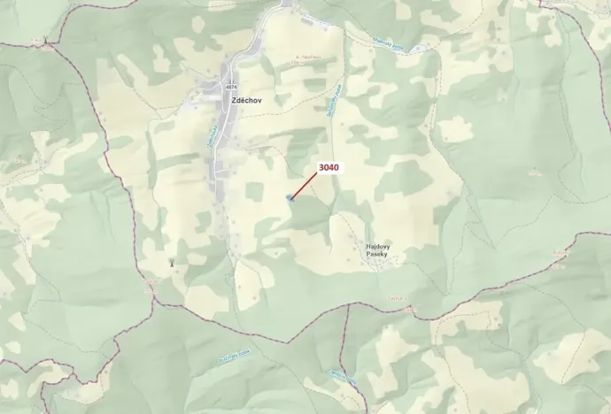 Dražba lesa, Zděchov, 2428 m2