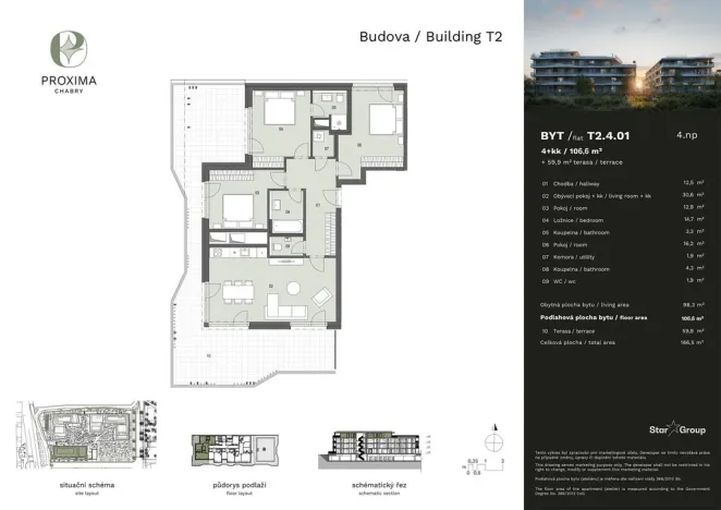 Prodej bytu 4+kk, Praha - Dolní Chabry, U jízdárny, 106 m2