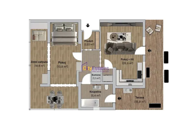 Prodej bytu 2+kk, Praha - Břevnov, Patočkova, 67 m2