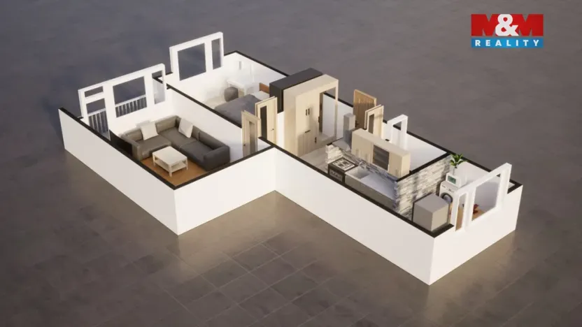 Prodej bytu 2+1, Bílina, Sídliště Za Chlumem, 60 m2