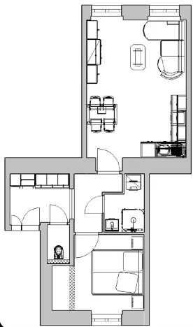 Prodej bytu 2+kk, Praha - Smíchov, Hořejší nábřeží, 47 m2