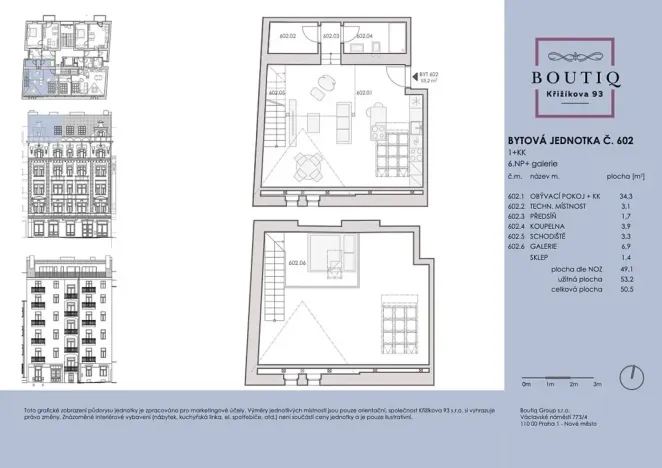Prodej bytu 1+kk, Praha - Karlín, Křižíkova, 53 m2