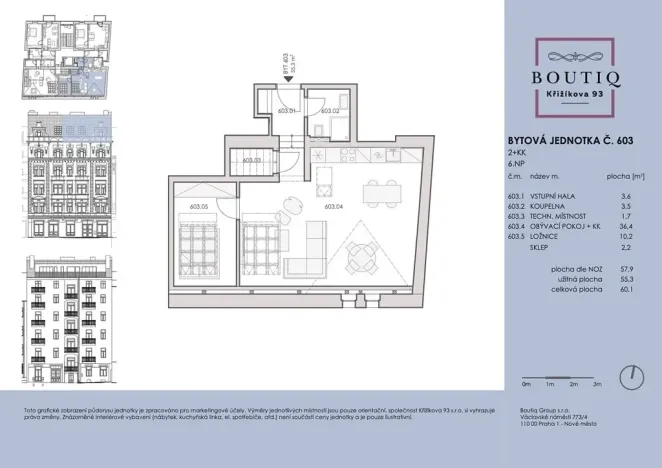 Prodej bytu 2+kk, Praha - Karlín, Křižíkova, 58 m2