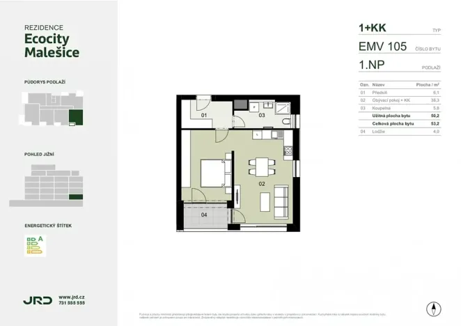 Prodej bytu 1+kk, Praha - Malešice, Univerzitní, 53 m2