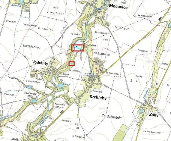 Prodej podílu pole, Krchleby, 1089 m2