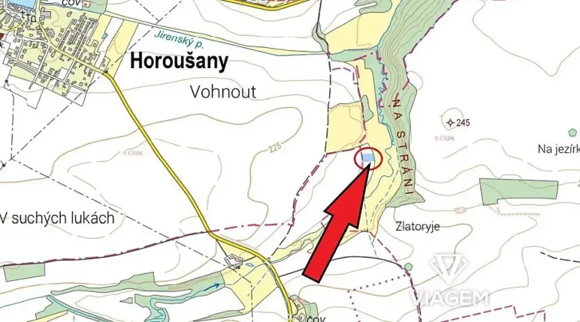 Prodej podílu pole, Břežany II, 1061 m2