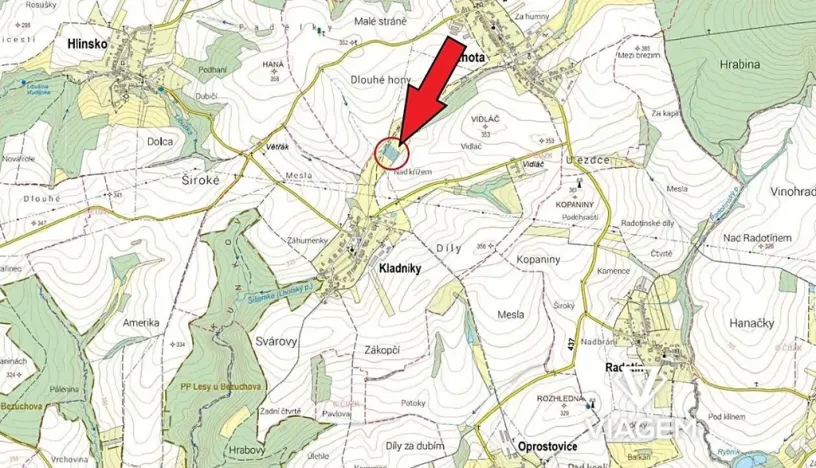 Prodej podílu pole, Kladníky, 1252 m2