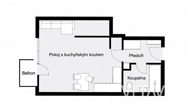 Pronájem bytu 1+kk, Praha - Troja, Hnězdenská, 39 m2