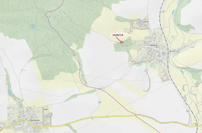 Dražba pozemku, Milavče, 80 m2