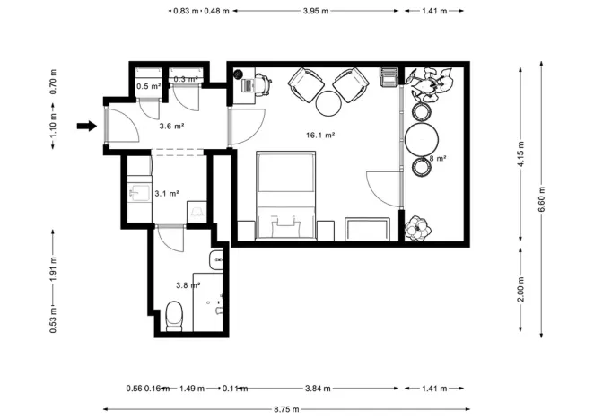 Prodej bytu 1+kk, Praha - Nusle, 5. května, 46 m2