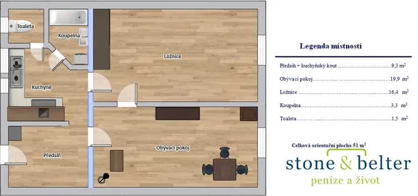 Pronájem bytu 2+1, České Budějovice, Fr. Hrubína, 58 m2