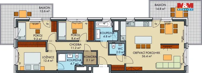 Prodej bytu 4+kk, Praha - Dolní Měcholupy, Honzíkova, 97 m2