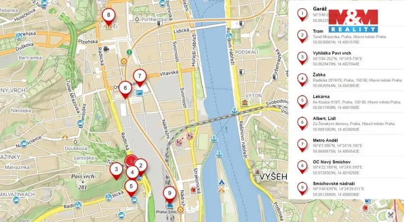 Pronájem garážového stání, Praha - Smíchov, Radlická, 13 m2