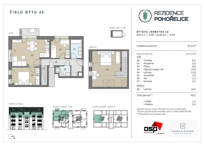 Prodej bytu 4+kk, Pohořelice, U Kasáren, 90 m2