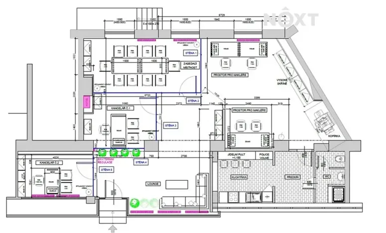 Pronájem kanceláře, Brno, Křídlovická, 115 m2