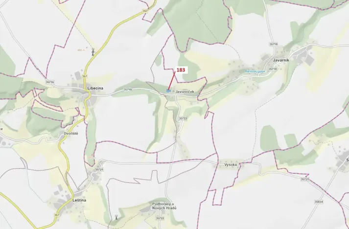 Dražba lesa, Libecina, 2475 m2