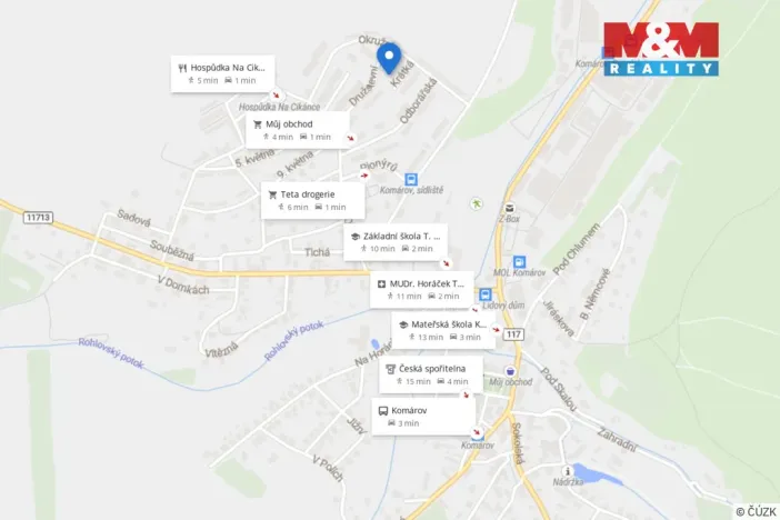 Prodej bytu 1+kk, Komárov, Okružní, 17 m2