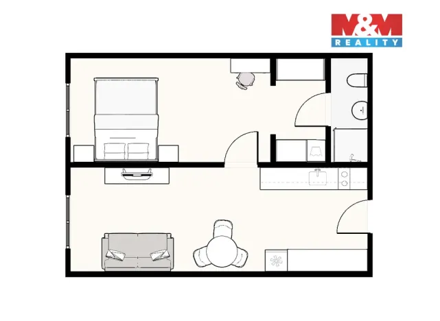 Prodej bytu 2+kk, Praha - Chodov, Čenětická, 46 m2