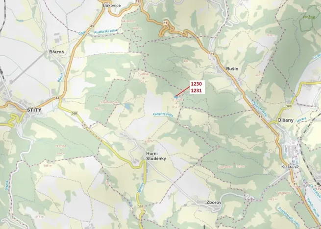 Dražba lesa, Horní Studénky, 7904 m2