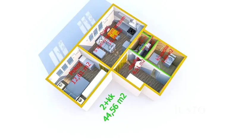 Pronájem bytu 2+kk, Staré Město, Mahenova, 45 m2