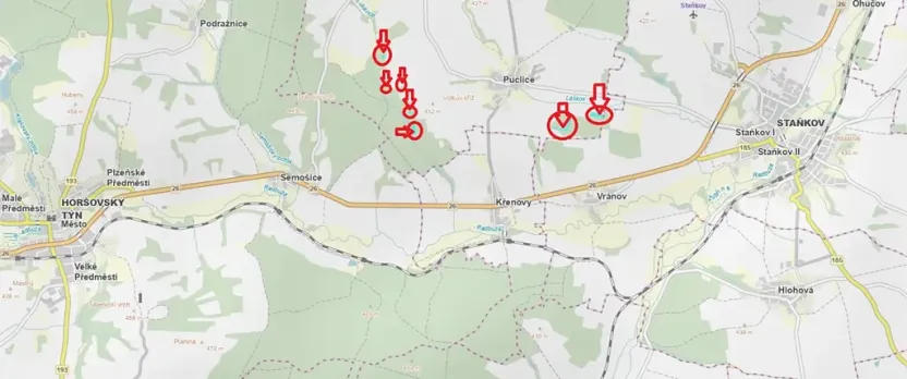 Prodej podílu lesa, Puclice, 12856 m2