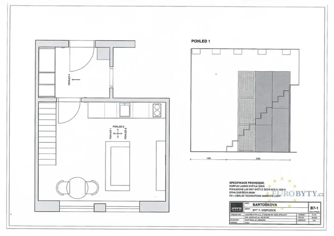 Pronájem bytu 1+kk, Praha - Vršovice, Bartoškova, 40 m2