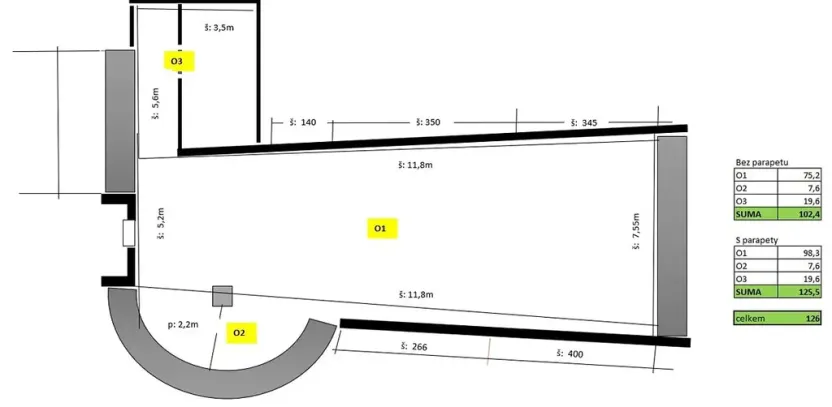Pronájem obchodního prostoru, Praha - Jinonice, U kříže, 121 m2