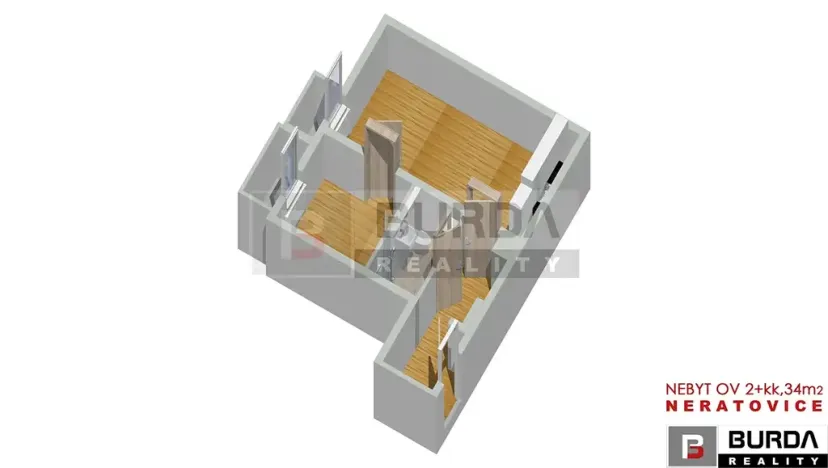 Pronájem bytu 2+kk, Neratovice, 35 m2