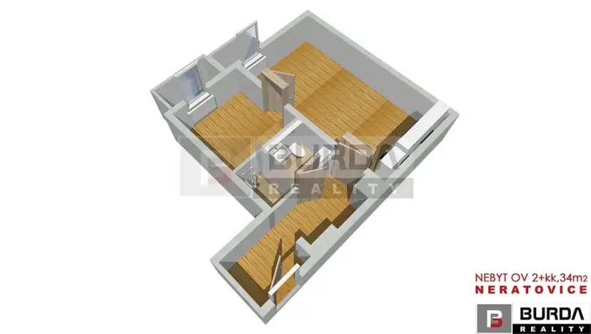 Pronájem bytu 2+kk, Neratovice, 35 m2