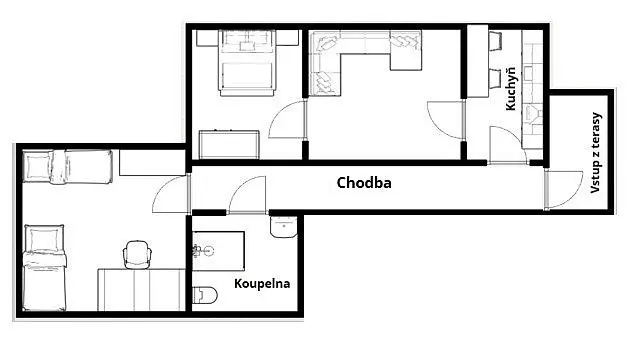 Pronájem bytu 3+1, Žďár nad Sázavou - Žďár nad Sázavou 1, Brněnská, 80 m2