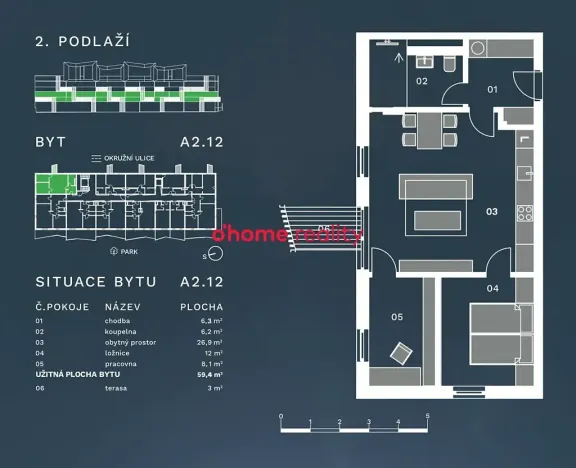 Prodej bytu 3+kk, Olomouc, Okružní, 59 m2