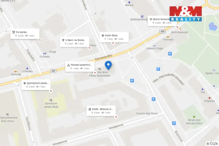 Pronájem bytu 1+kk, Přerov - Přerov I-Město, Komenského, 25 m2