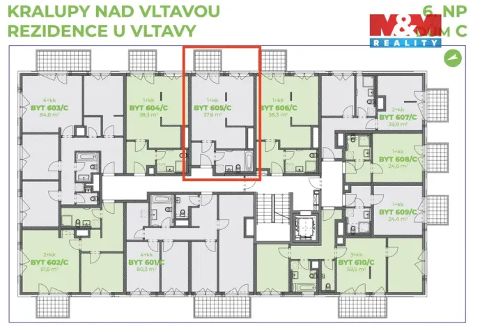 Prodej bytu 1+kk, Kralupy nad Vltavou, Nádražní, 42 m2