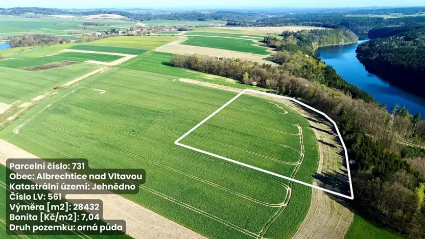 Prodej pole, Albrechtice nad Vltavou, 28432 m2