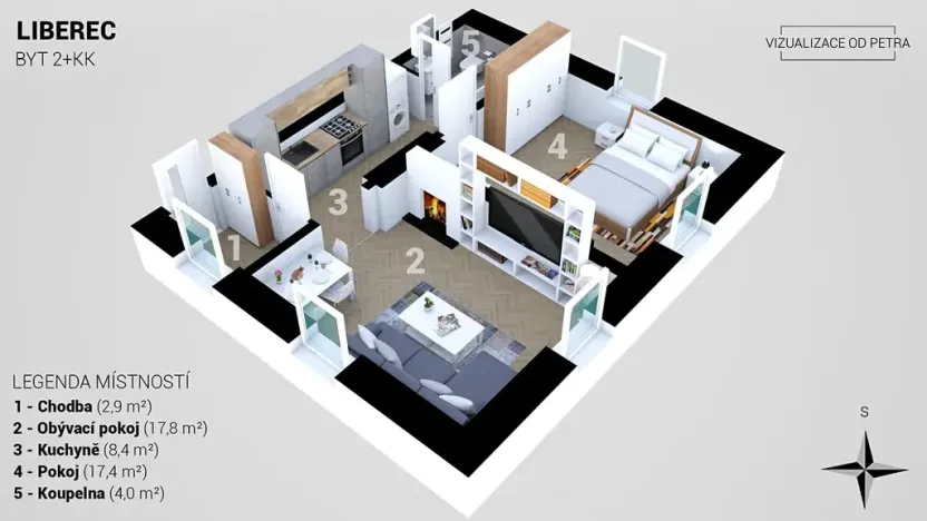 Prodej bytu 2+1, Hrádek nad Nisou, 52 m2