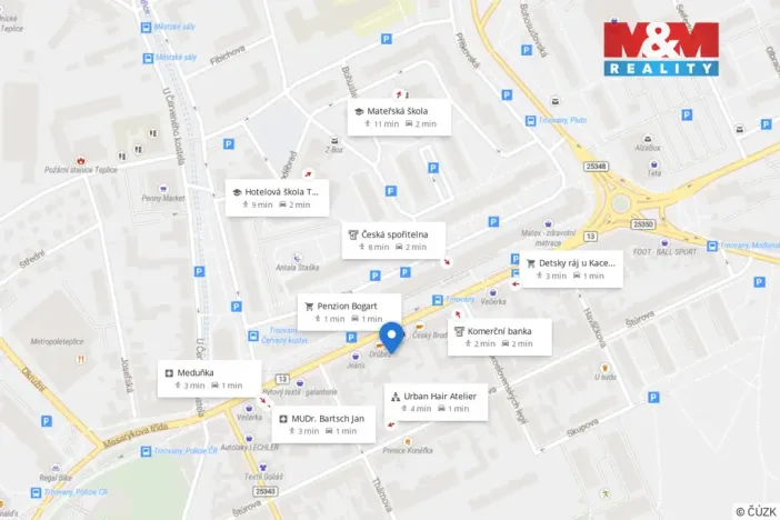 Pronájem obchodního prostoru, Teplice - Trnovany, Masarykova třída, 200 m2