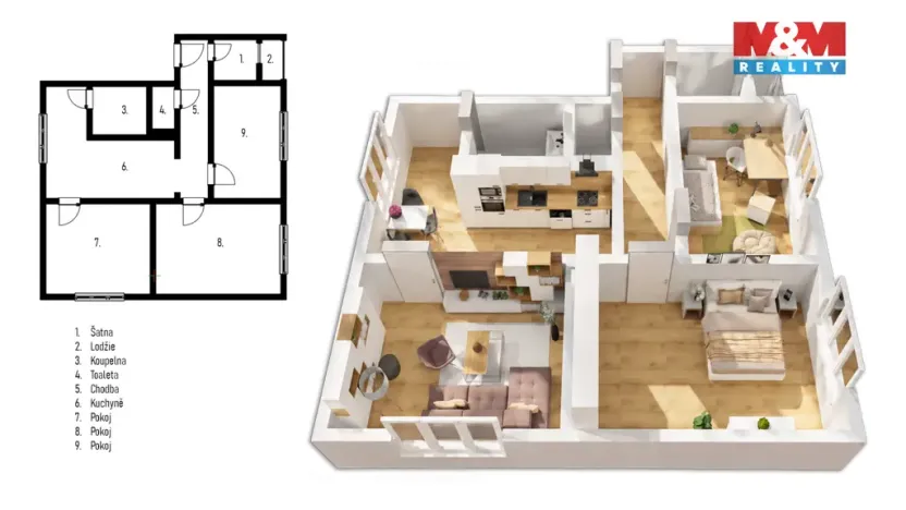 Prodej bytu 3+1, Jablonec nad Nisou, Žitná, 74 m2