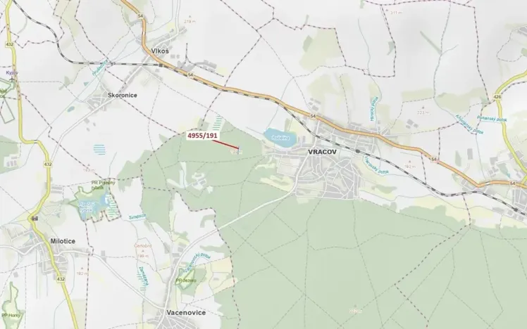 Dražba lesa, Vracov, 1174 m2