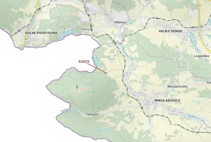 Dražba lesa, Mikulášovice, 4741 m2