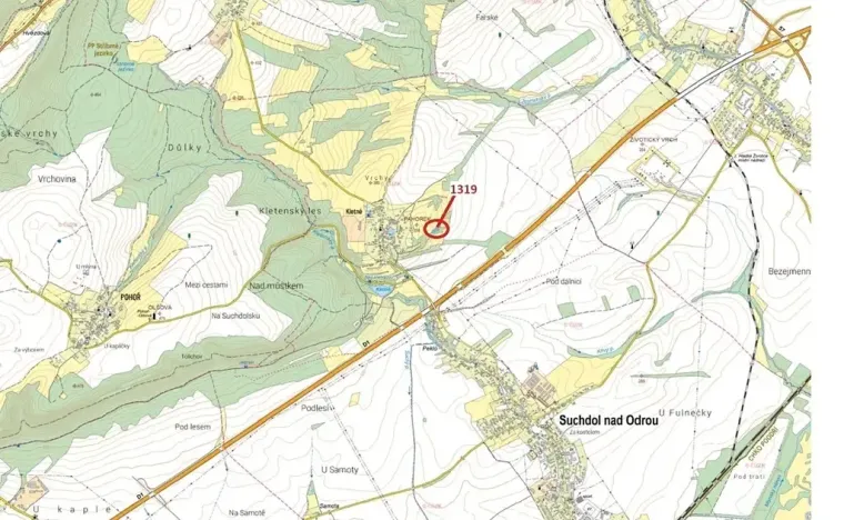 Dražba lesa, Suchdol nad Odrou, 2439 m2