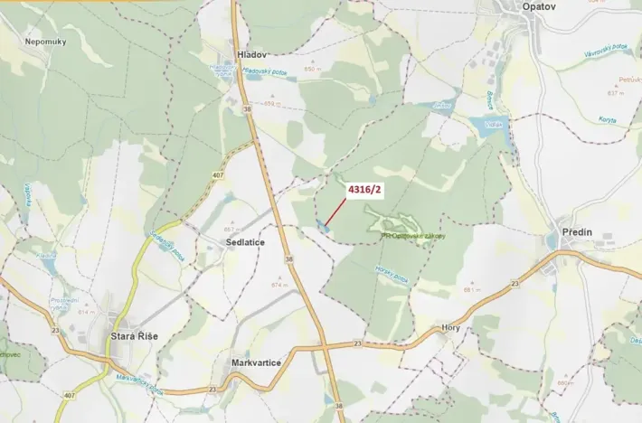 Dražba lesa, Opatov, 7085 m2