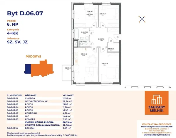 Prodej bytu 2+kk, Mělník, Bezručova, 56 m2